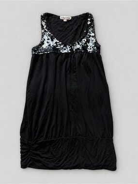 Society Black Sequin-Trim Sleeveless Tunic